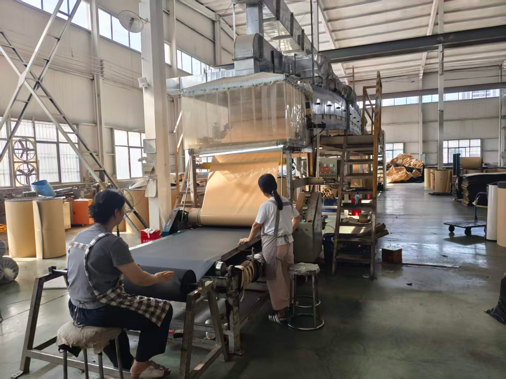 Coating and pressing line